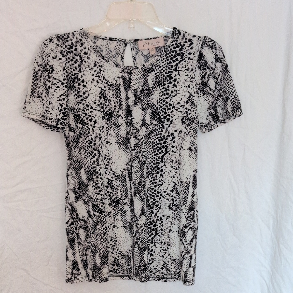 Philosophy Black and White Women's Top Snake Print